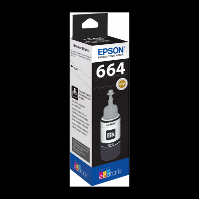 Embalaem de tinta Epson 664 preta para impressora