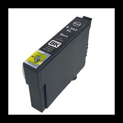 Cartucho de tinta preto para impressora com etiquetas e texto