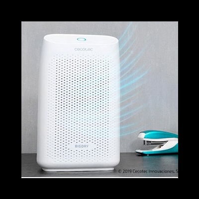 Purificador de ar branco Cecotec BigDry com padrão de perfurações frontais