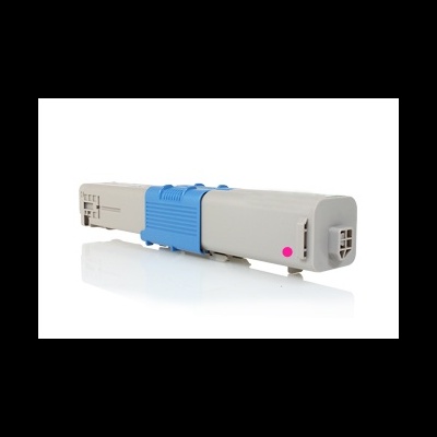 Cartucho de tinta cinzento com faixa azul e ponto rosa