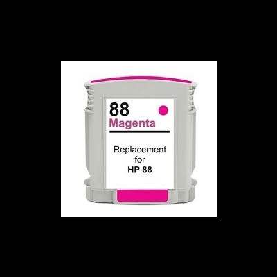 Cartucho de tinta magenta para impressora com etiqueta branca e texto preto e magenta