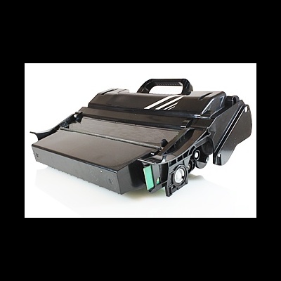 Toner preto para impressora com acabamento em plástico preto fosco e detalhes em verde e branco