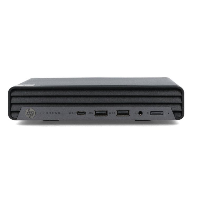 Computador HP ProDesk preto compacto com várias portas frontais