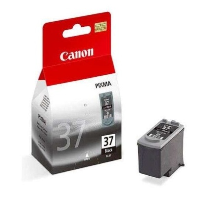 Cartucho de tinta Canon PIXMA Nº 37 preto e embalagem vermelha e cinza