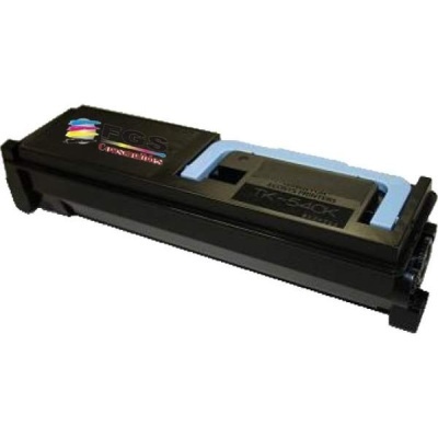 Cartucho toner preto com pega azul azul clara e texto impresso