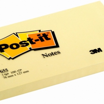 Bloco de notas amarelo Post-it com embalagem plástica