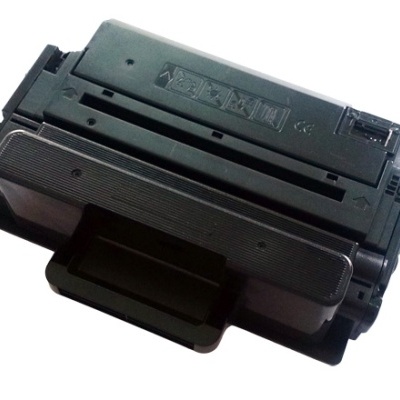Toner preto para impressora com etiquetas no topo