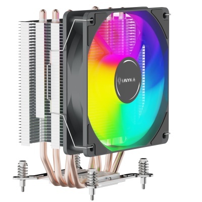 Dispositivo de arrefecimento para computador com ventoinha RGB colorida e tubos de cobre