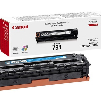 Toner de impressora Canon Cartridge 731 preto e laranja com caixa branca e vermelha