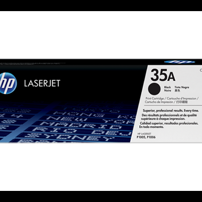 Caixa de tinta preta HP LaserJet 35A para impressora