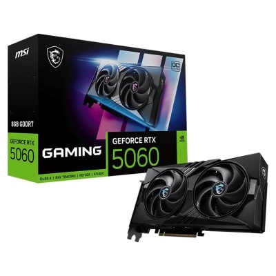 Placa gráfica MSI GeForce RTX 5060 Gaming com 8GB GDDR7 e caixa