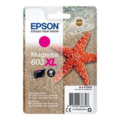 Embalagem tinta Epson Magenta 603 XL com estrela do mar