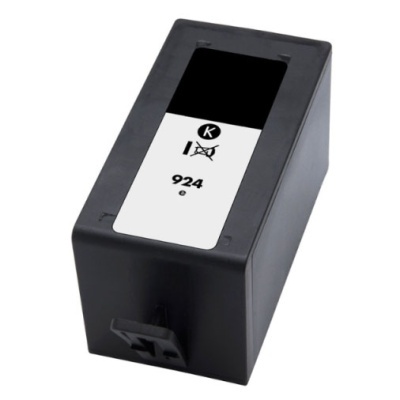 Cartucho de tinta preto para impressora com etiqueta branca e números