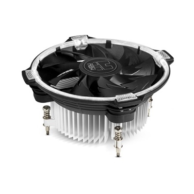 Ventoinha de computador com hélices pretas e dissipador de alumínio