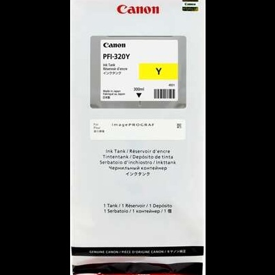 Embalagem do cartucho de tinta Canon PFI-320Y amarelo