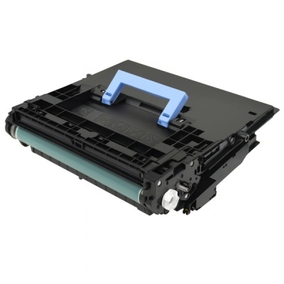 Cartucho de toner preto com manípulo azul e componentes plásticos