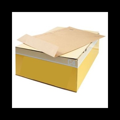 Caixa amarela C4 com envelope castanho
