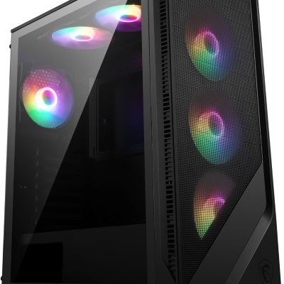 Computador de secretária com iluminação RGB nas ventoinhas