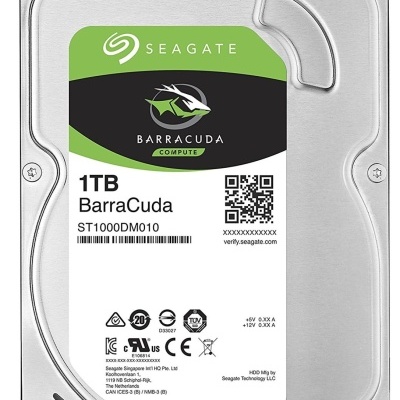 Disco rígido Seagate Barracuda Compute 1TB prata com etiqueta colorida