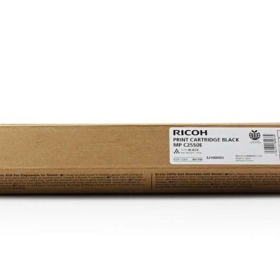Embalagem de cartucho de tinta preta Ricoh em cartão