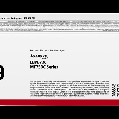 Embalagem de toner Canon Cartridge 069 para impressora