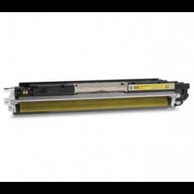 Toner para impressora preto com cilindro amarelo e etiqueta amarela