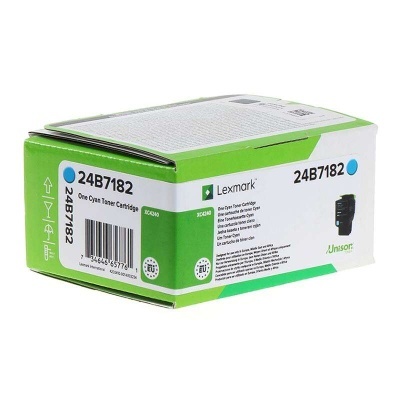 Caixa de cartucho de toner Lexmark 24B7182 cor ciano