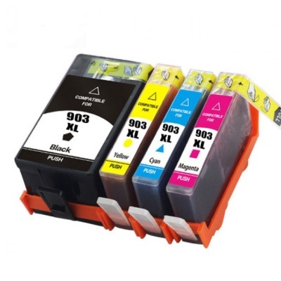 Conjunto de tinteiros 903 XL em preto, amarelo, ciano e magenta