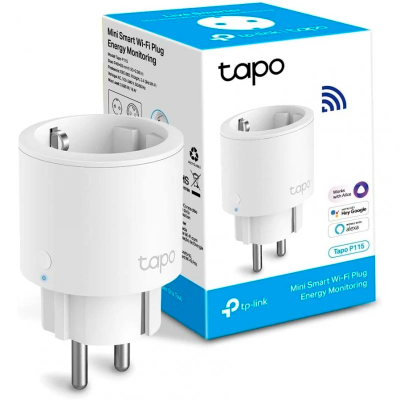 Tomada inteligente Wi-Fi TP-Link Tapo P115 branca com embalagem