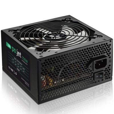 Fonte de alimentação PS-JET 700W preta com ventoinha e grelha metálica