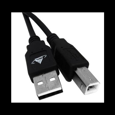 Cabo USB tipo A e tipo B preto com conectores metalizados