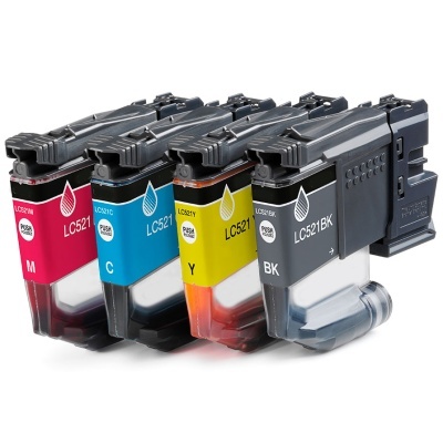 Conjunto de tinteiros coloridos LC521 para impressora