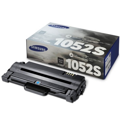 Toner Samsung 1052S preto com embalagem cinzenta azul e texto