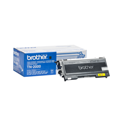 Toner Brother TN-2000 preto com caixa azul e branca ao fundo
