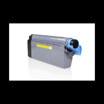 Cartucho de toner para impressora cinza com detalhes azuis e preta em fundo branco