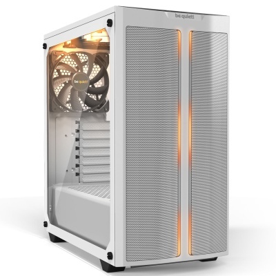 Gabinete de computador branco com vidro e ventoinha iluminada