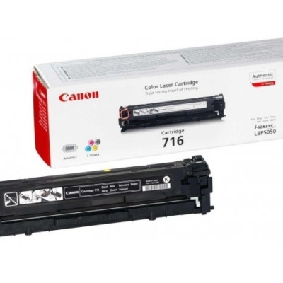Cartucho de toner preto Canon Cartridge 716 com embalagem para impressora i-SENSYS LBP5050
