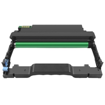 Toner preto para impressora com cilindro verde e chip eletrônico