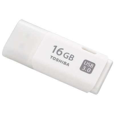Pen USB branco Toshiba 16GB USB 3.0 com tampa translúcida
