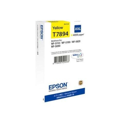 Embalagem de tinta Epson amarela T7894 XXL para impressoras WorkForce Pro.