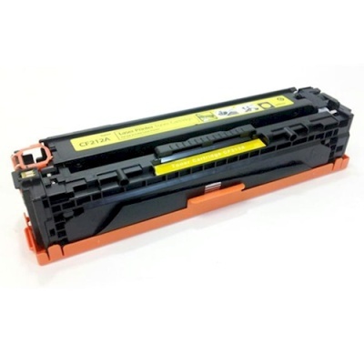 Cartucho toner amarelo CF212A preto e laranja