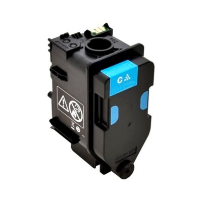 Cartucho de tinta ciano para impressora em plástico preto com selo azul