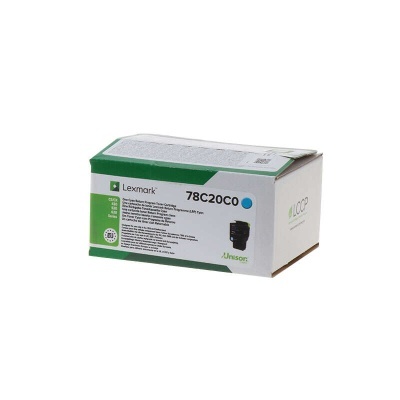Caixa de cartucho de toner Lexmark cyan 78C20C0