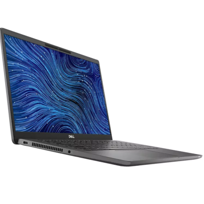 Computador portátil Dell preto com ecrã azul ondulado