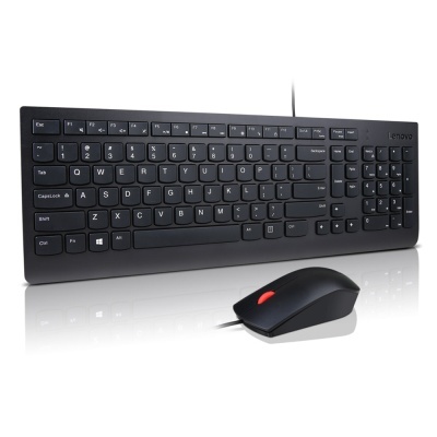 Teclado e rato Lenovo preto com cabo