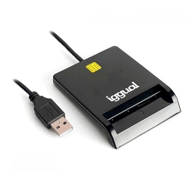 Leitor de cartão inteligente preto com conector USB