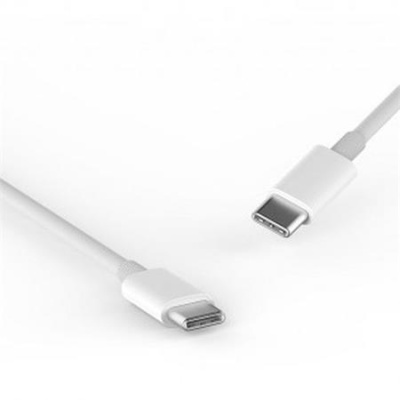 Cabo USB tipo C branco com conexões metálicas