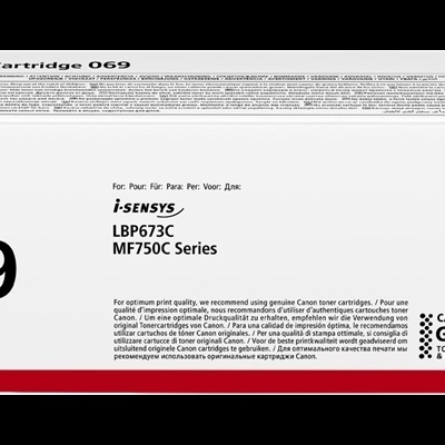 Embalagem de toner Canon Cartridge 069 para i-SENSYS, cor Magenta