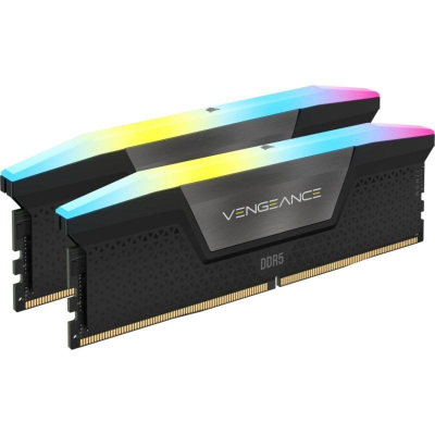 Dois módulos de memória RAM DDR5 Vengeance com iluminação RGB