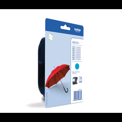 Cartucho de tinta Brother LC3619XL C azul na embalagem